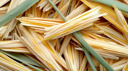 Close-up of colorful dried grass or straw, showcasing texture and natural hues.