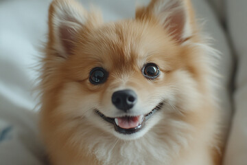 Fototapeta premium Cute dog photo, pet dog close-up 