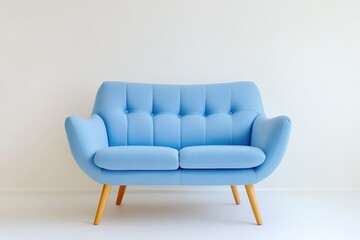 Light blue sofa, modern living room, minimalist interior, home decor, website design