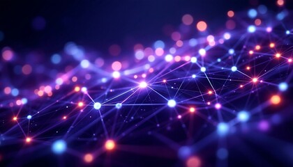 Obraz premium Abstract Network Connection: Digital Nodes and Links