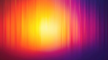 A vibrant gradient of orange, yellow, and purple colors creates an abstract, radiant background effect.