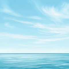 Obraz premium Tranquil Blue Ocean and Sky with Gentle Waves