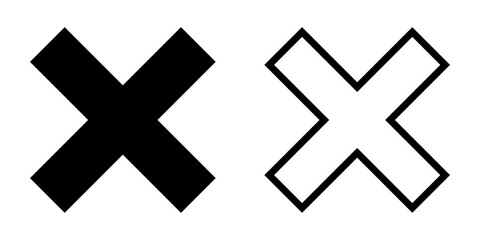 Cross icon set. flat illustration of vector icon on white background