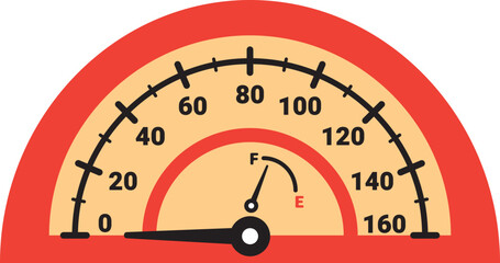 Fototapeta premium Illustration Of Gauge Indicator, Speedomeer, Odometer