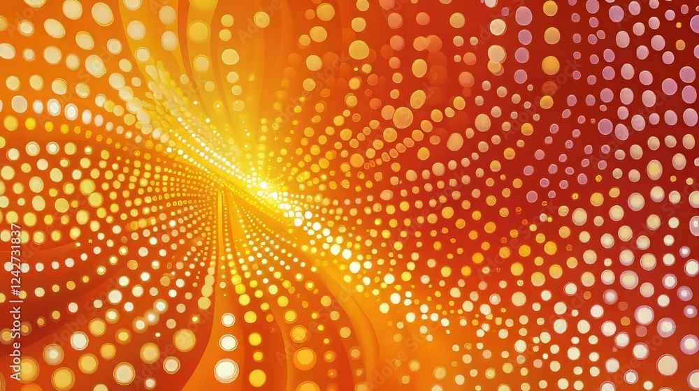 Poster flowing dots create an abstract, elegant background design.