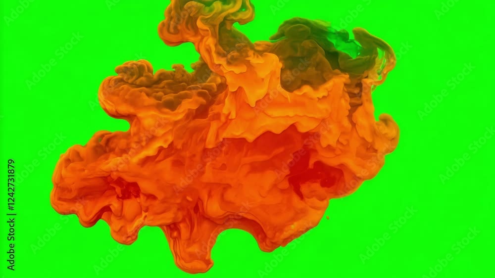 Aufkleber bright red and orange lava blobs merging together creating new shapes as they flow seamlessly agains