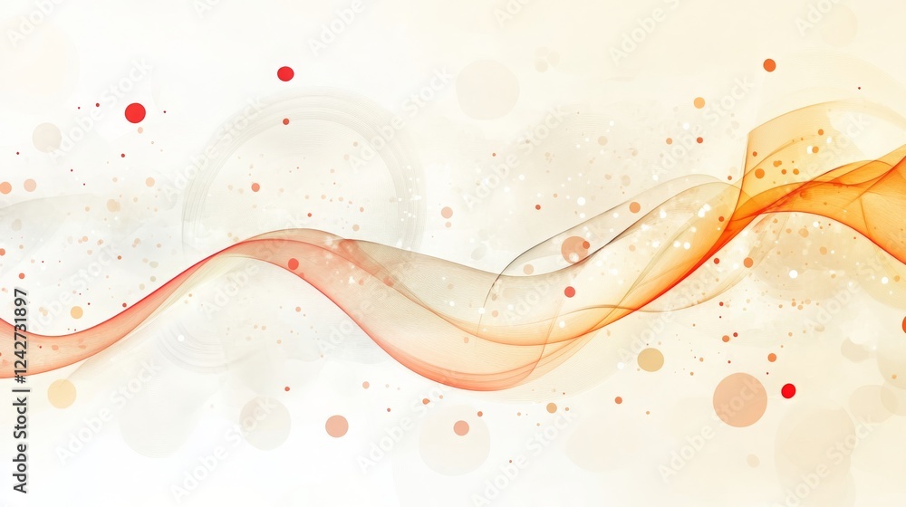 Poster flowing dots create an abstract, elegant background design.