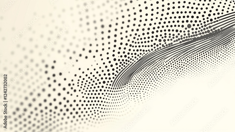 Poster flowing dots create an abstract, elegant background design.