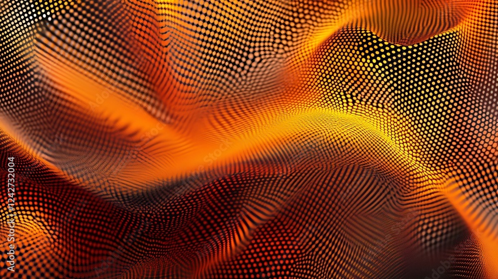 Poster flowing dots create an abstract, elegant background design.