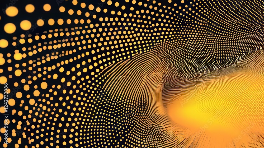 Poster flowing dots create an abstract, elegant background design.