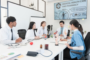 Fototapeta premium Doctor meeting to talk and consult together in the lab 
