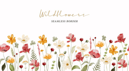 beautiful floral seamless border