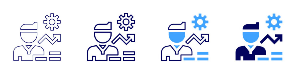 Cost analysis icon in 4 different styles. Thin Line, Line, Bold, and Bold Line. Duotone style. Editable stroke