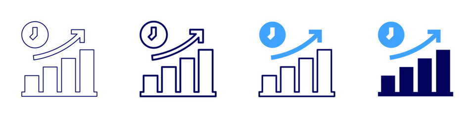 Damage analysis icon in 4 different styles. Thin Line, Line, Bold, and Bold Line. Duotone style. Editable stroke
