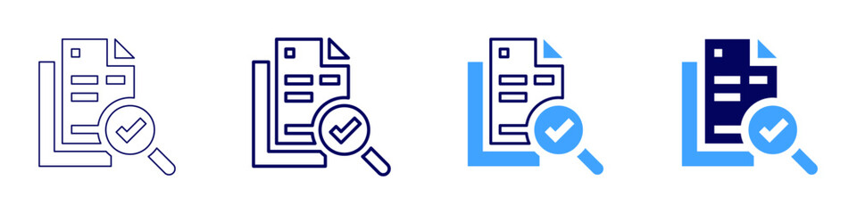 Market dynamics icon in 4 different styles. Thin Line, Line, Bold, and Bold Line. Duotone style. Editable stroke