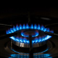 burning gas stove