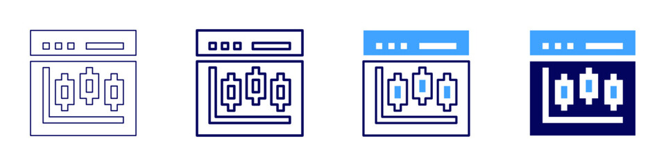 Resource optimization icon in 4 different styles. Thin Line, Line, Bold, and Bold Line. Duotone style. Editable stroke