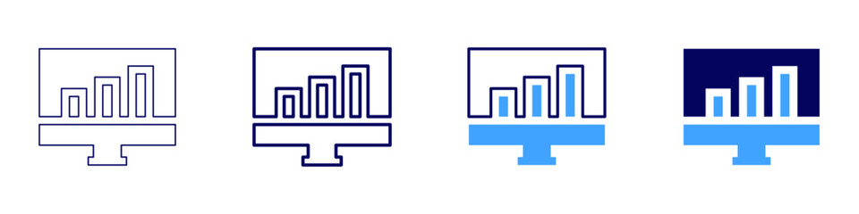Sentiment insights icon in 4 different styles. Thin Line, Line, Bold, and Bold Line. Duotone style. Editable stroke