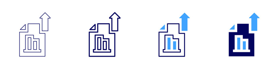 Social analysis icon in 4 different styles. Thin Line, Line, Bold, and Bold Line. Duotone style. Editable stroke