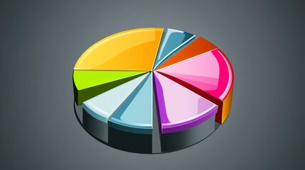Obraz premium Vibrant Pie Chart Design for Business Data Visualization