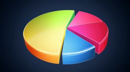 Fototapeta premium Vibrant Pie Chart Design for Business Data Visualization