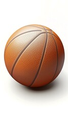 Obraz premium Isolate on white background A close-up view of a textured basketball on a plain background.