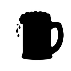 Beer mug silhouette vector icon sign symbol illustration design.