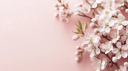 Spring blossoms pink background