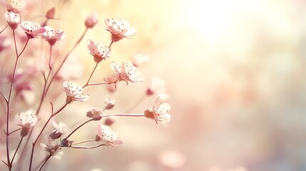 Fototapeta premium Spring blossoms sunlight garden background