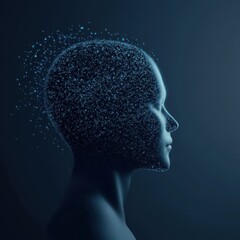 Obraz premium Delving into the fascinating convergence of quantum computing and the intricacies of human-like intelligence using abstract visual representations to illustrate this groundbreaking synergy