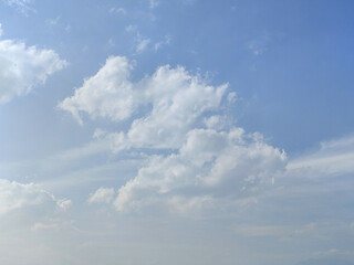 Sky at daytime with beautiful texture. Bright clouds in the sky during the day.