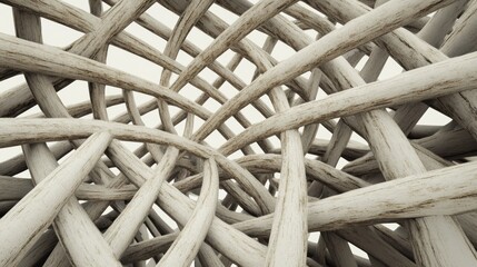 Abstract woven structure, swirling design, light background, architectural concept, website header