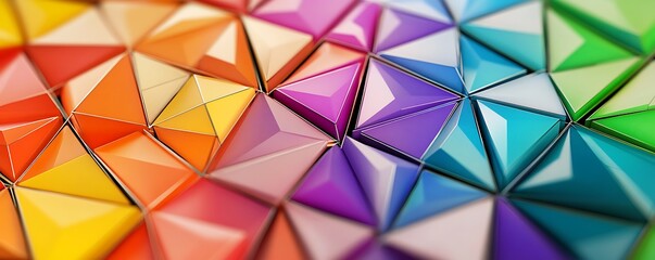 Pythagoras theorem visualized with colorful geometric triangles