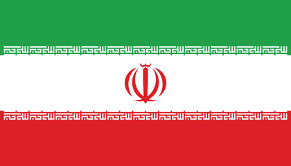 Iran flag official colors and proportion digital vector illustration.