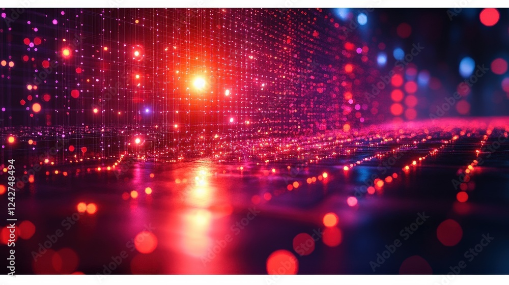 Aufkleber abstract digital background featuring vibrant lights and patterns, creating a futuristic atmosphere