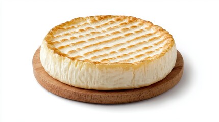 Creamy White Grilled Cheese Wheel On Cork Base