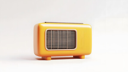 Retro Vintage Orange Radio with Analog Dial and Knob Controls in Studio Setting