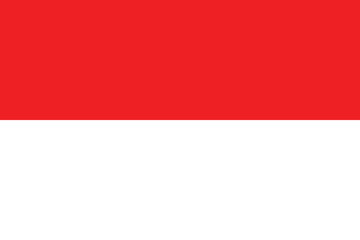 Indonesia flag official colors and proportion digital vector illustration.