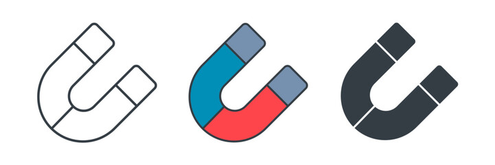 Magnet icon symbol vector illustration isolated on white background