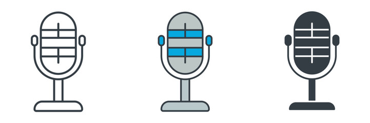 Microphone icon symbol vector illustration isolated on white background