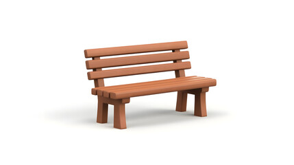 Fototapeta premium Wooden Bench in Outdoor Garden or Park Setting for Relaxation and Leisure