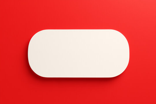 A bright red label with a white blank area. 