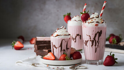 Milk chocolate filled with strawberry milkshake cream