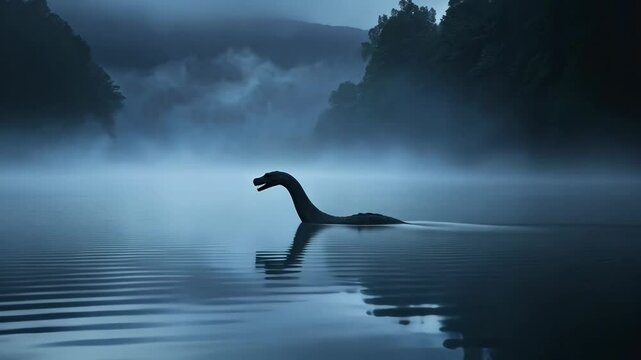 In the river, showing Nessie, who is still alive.