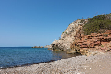 Amazing scenery by the sea in North Evia, Greece, on Agios Vasileios bay, close to Agia Anna