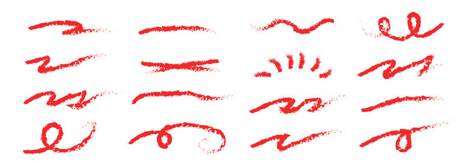 hand draw marker pen strokes brush set. Marker lines isolated on transparent background. Hand drawn highlight, arrows, text underline strokes and emphasis marks. Brush elements for notes and underlini