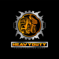 Fototapeta premium Heavy duty vehicle logo design. Heavy duty equipment logo design