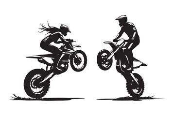 PrintExtreme Motocross Stunt Silhouettes
