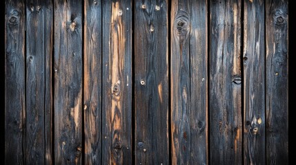 Fototapeta premium Dark Wood Grain Texture Background Shows Rustic Planks and Vintage Design with Timber, Lumber, and Aged Boards Theme.