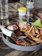 seafood on the grill